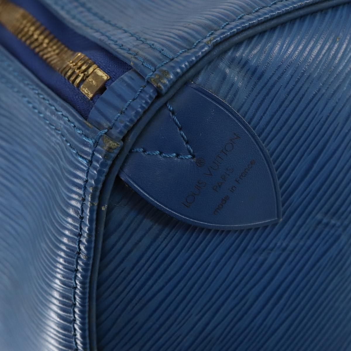 Louis Vuitton Keepall Bag Epi Leather, BLUE, LEATHER, Travel bag