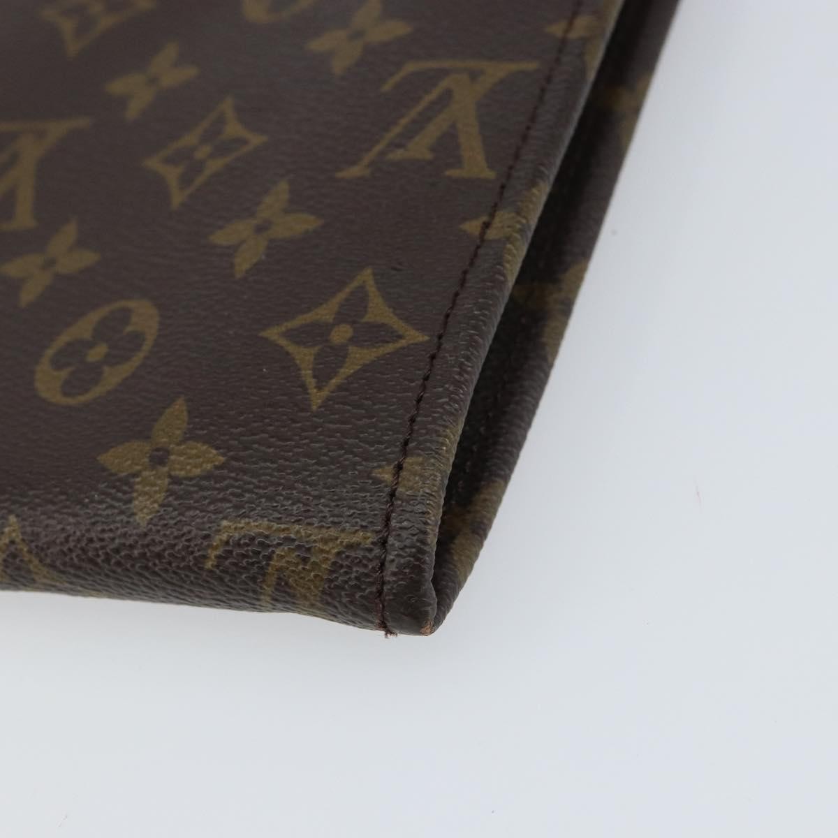 Louis Vuitton Poche Documents Monogram Canvas, BROWN, CANVAS, Clutche & pouche