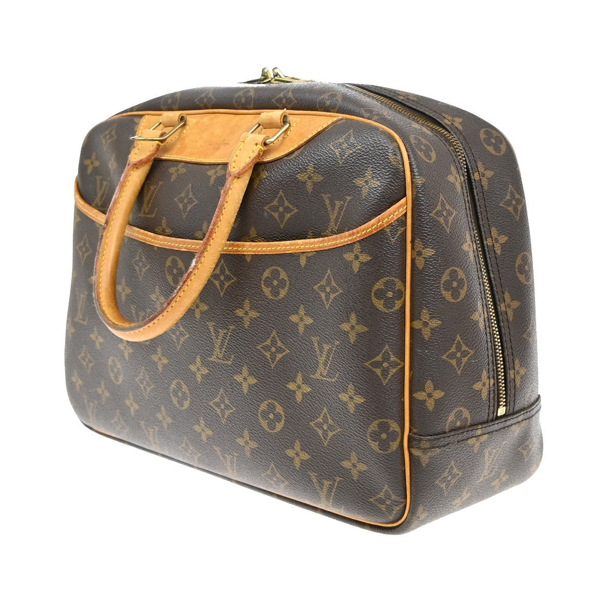 Louis Vuitton Deauville Handbag Monogram Canvas, BROWN, LEATHER, Handbag