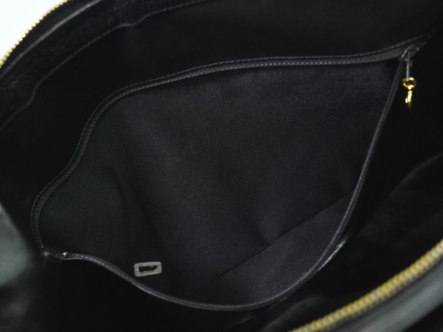 Chanel Vintage Front Pocket Tote Caviar, BLACK, LEATHER, Tote bag