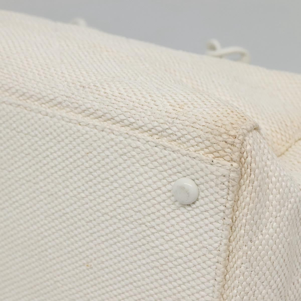 Chanel CC Resin Chain Tote Quilted Raffia, WHITE, WOOD, Tote bag