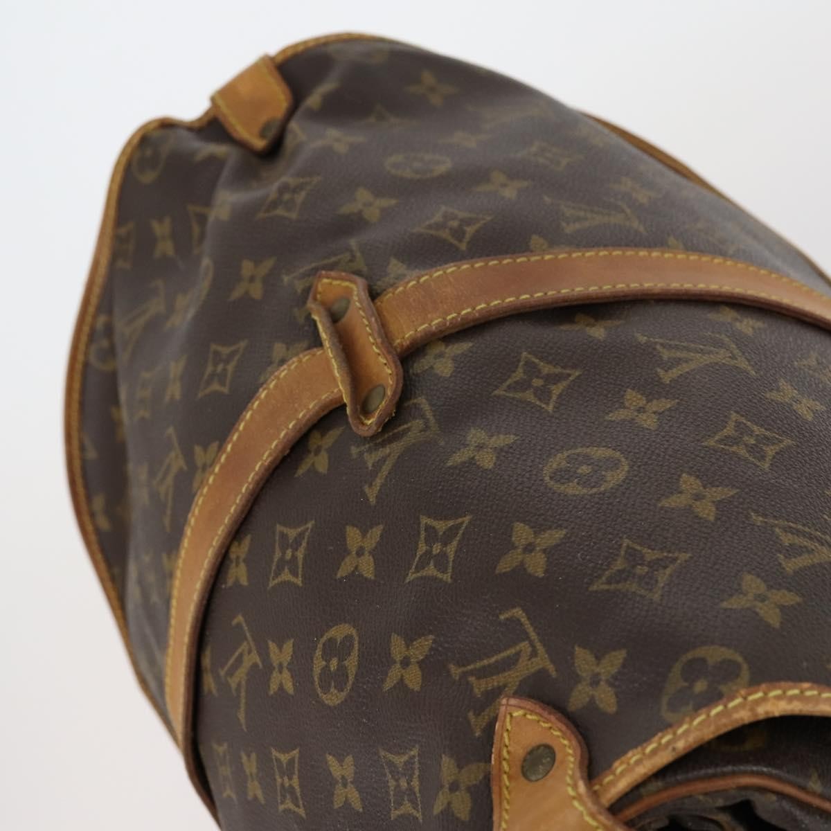 Louis Vuitton Saumur Handbag Monogram Canvas, BROWN, CANVAS, Shoulder bag