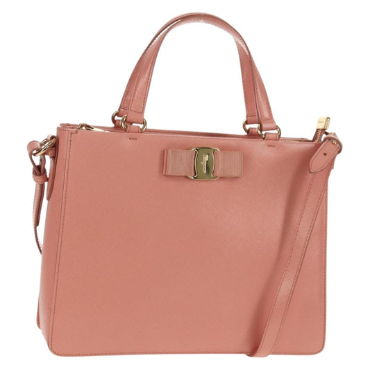 Salvatore Ferragamo Vala Handbag Leather, PINK, LEATHER, Handbag