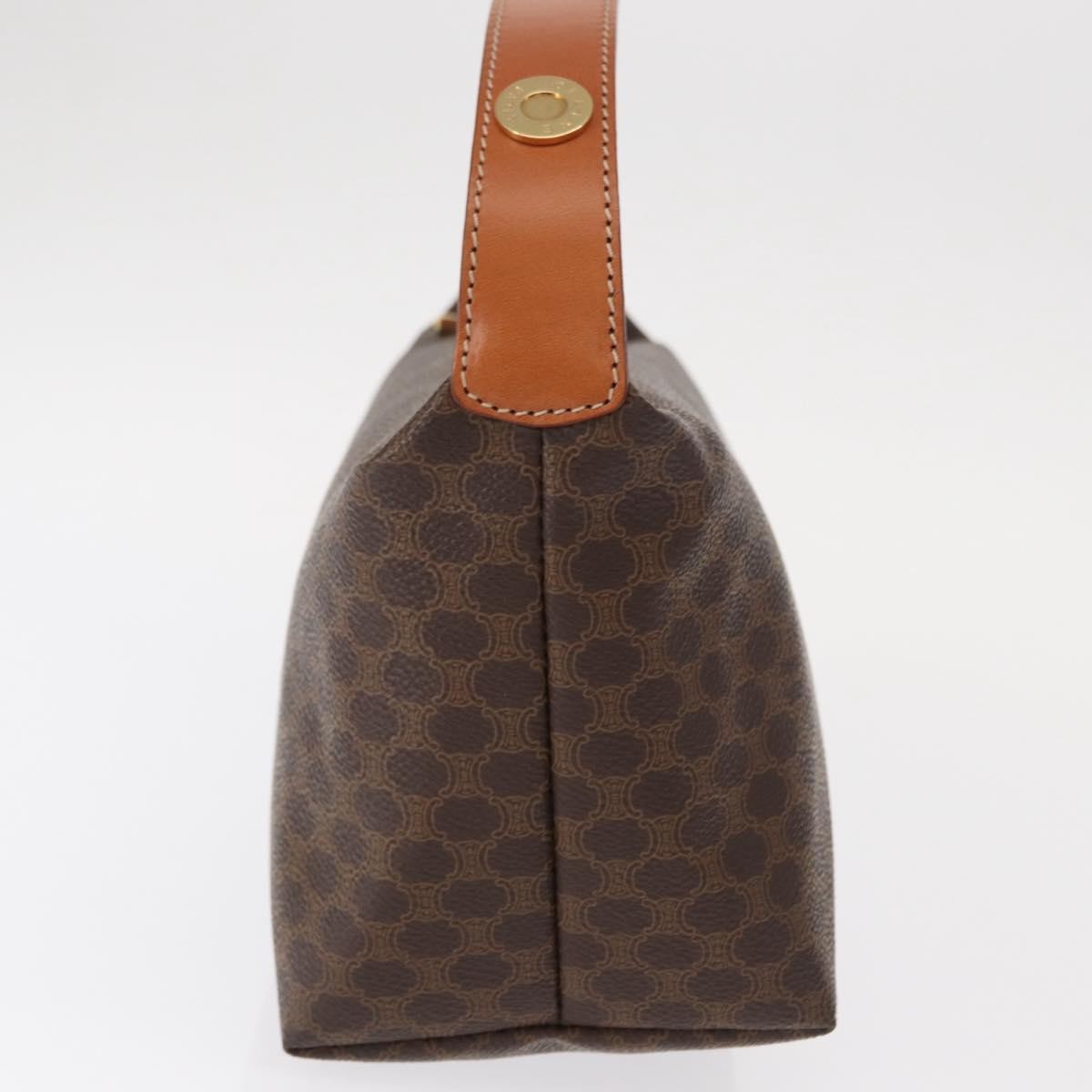 Celine Vintage Macadam Handbag Canvas, BROWN, CANVAS, Handbag