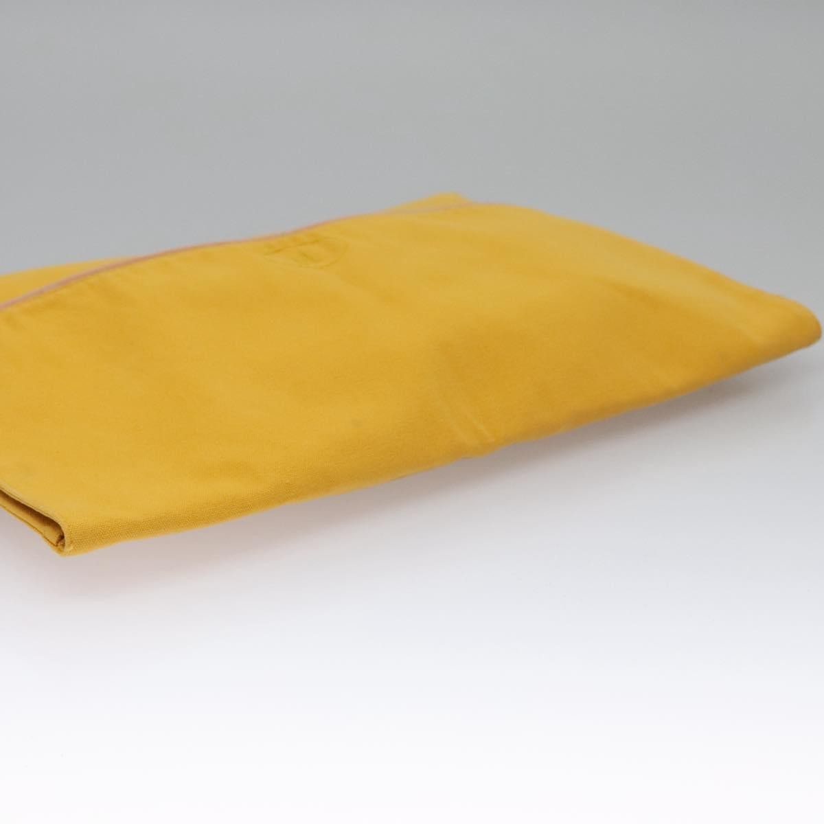 Hermes Vintage Clutch Canvas, YELLOW, CANVAS, Clutche & pouche