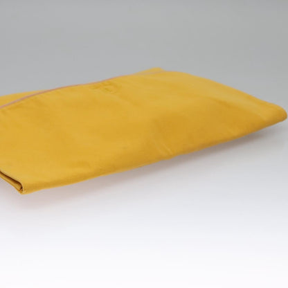 Hermes Vintage Clutch Canvas, YELLOW, CANVAS, Clutche & pouche