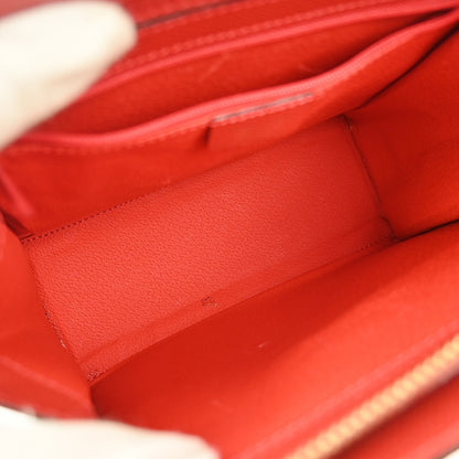 Celine Vintage turn lock shoulder bag Leather, RED, LEATHER, Tote bag