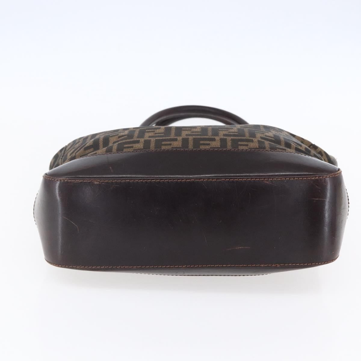 Fendi Vintage Open Tote Zucca Canvas with Leather, BLACK, CANVAS, Tote bag