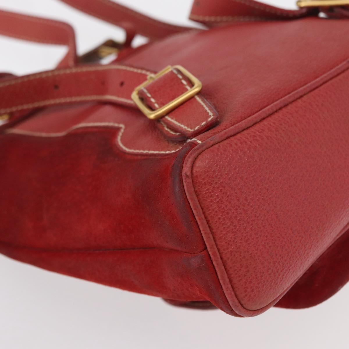 Gucci Vintage Bamboo Backpack Suede, RED, SUEDE, Backpack