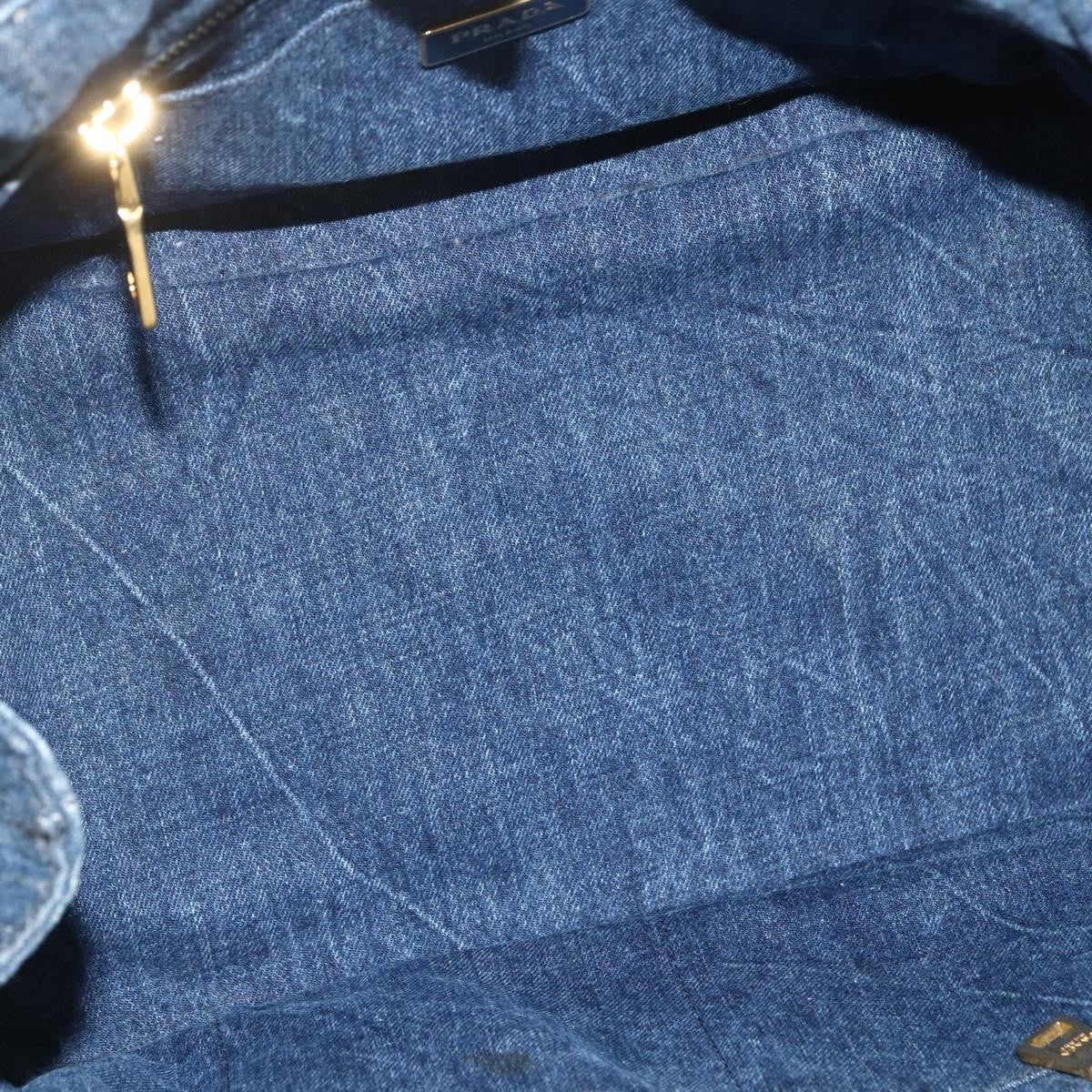 Prada Canapa Tote Denim, BLUE, CANVAS, Tote bag