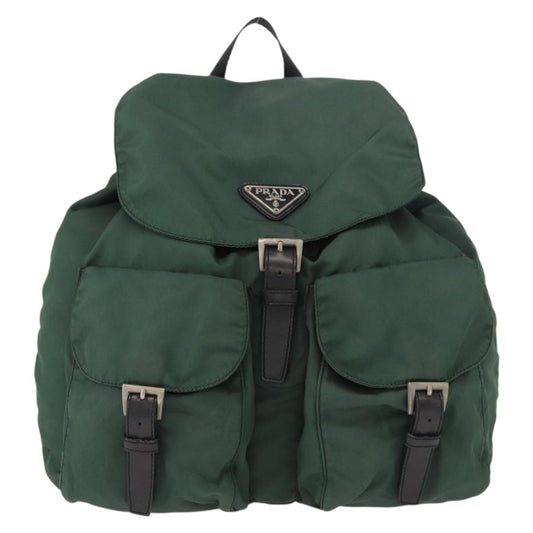 Prada Double Front Pocket Backpack Tessuto, GREEN, NYLON, Backpack