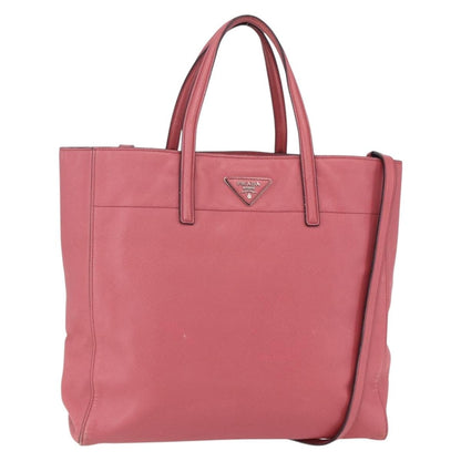 Prada Convertible Soft Shopping Tote Saffiano Leather, PINK, LEATHER, Tote bag