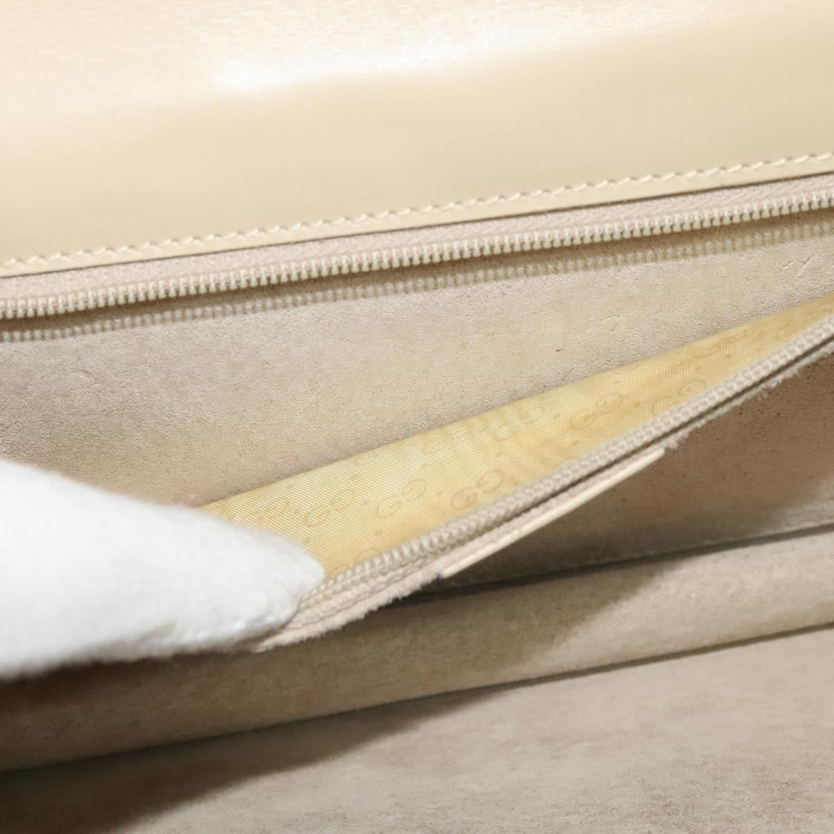 Gucci Vintage Interlocking G Flap Shoulder Bag Leather, BEIGE, LEATHER, Shoulder bag