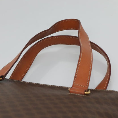 Celine Vintage Macadam Handbag Canvas and Leather, BROWN, CANVAS, Handbag
