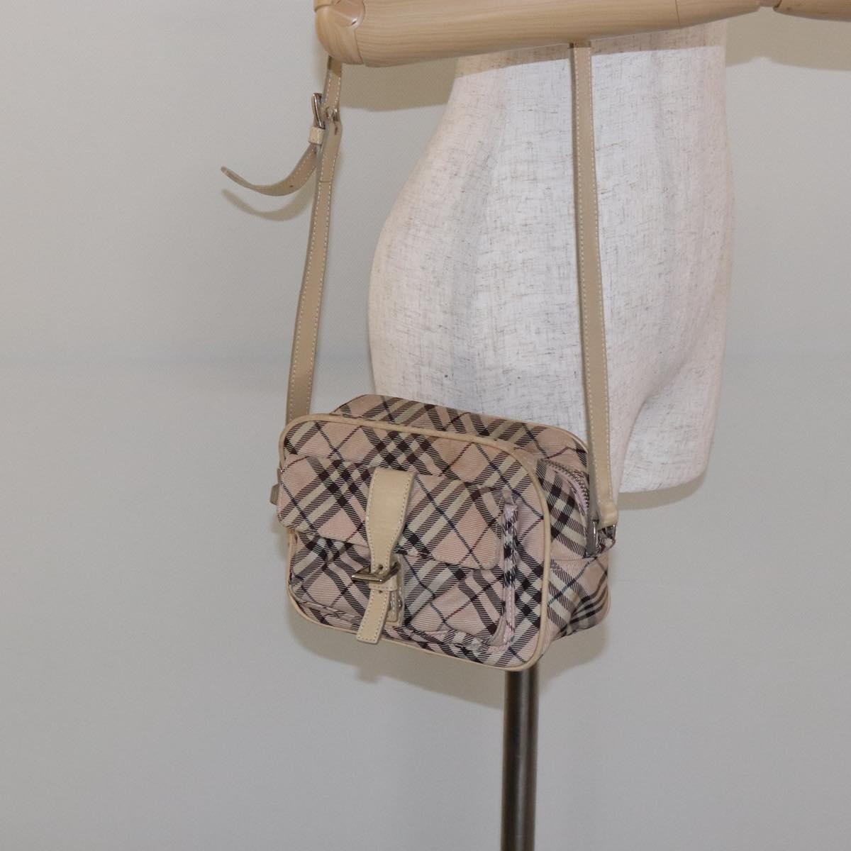 Burberry Nova Check Blue Label Nylon, PINK, NYLON, Shoulder bag