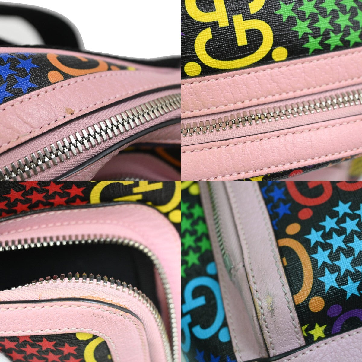 Gucci Zip Pocket Backpack Psychedelic Print GG Coated Canvas, MULTICOLOUR, LEATHER, Backpack