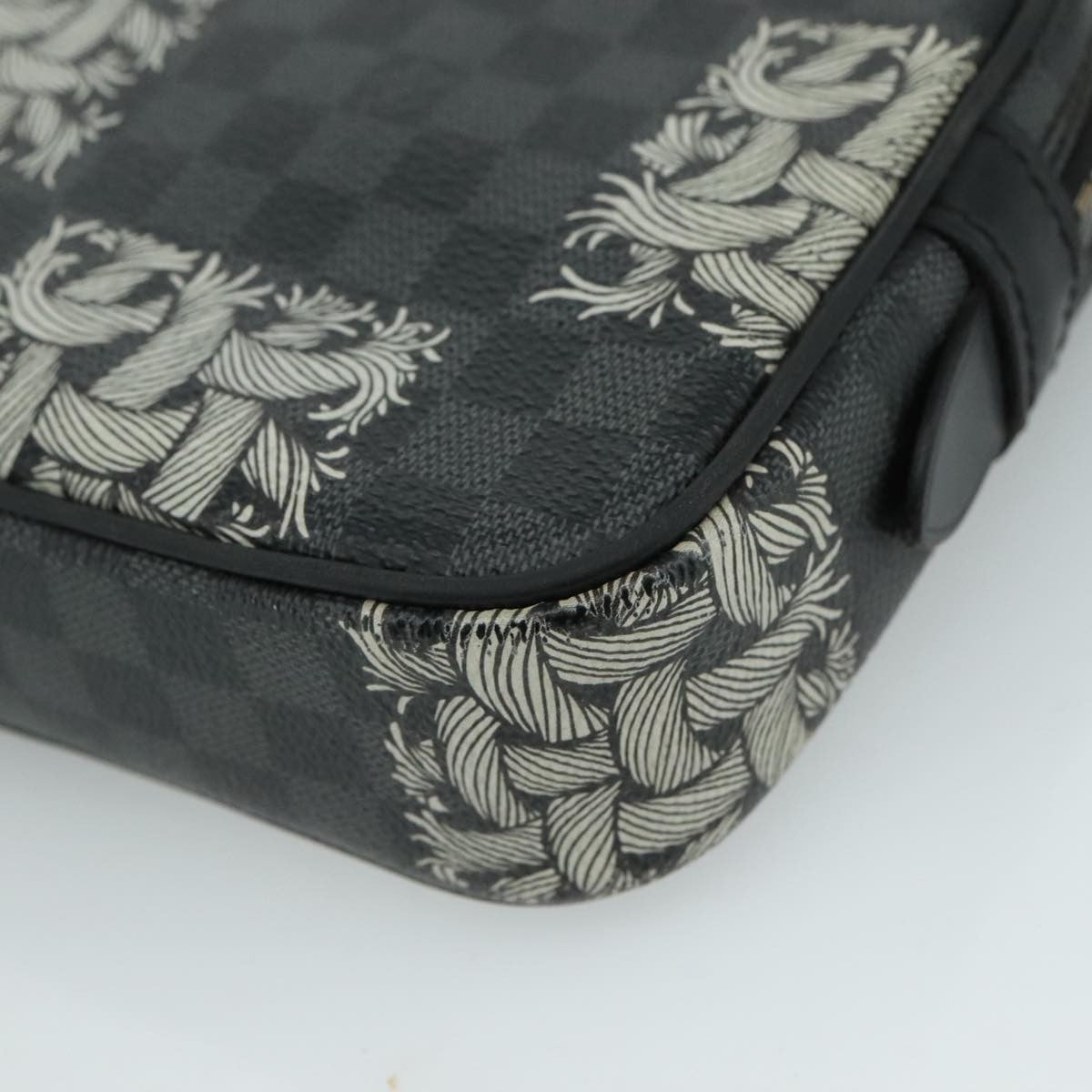 Louis Vuitton Pochette Volga Limited Edition Nemeth Damier Graphite, BLACK, CANVAS, Clutche & pouche