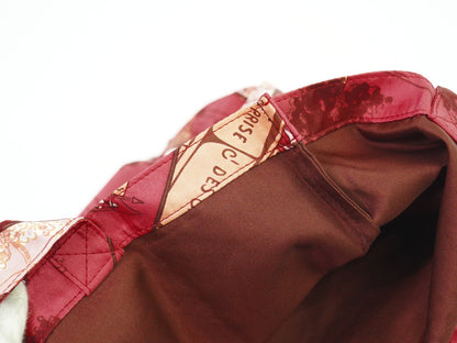 Hermes Silky Pop Tote Printed Silk, BURGUNDY, SILK, Tote bag