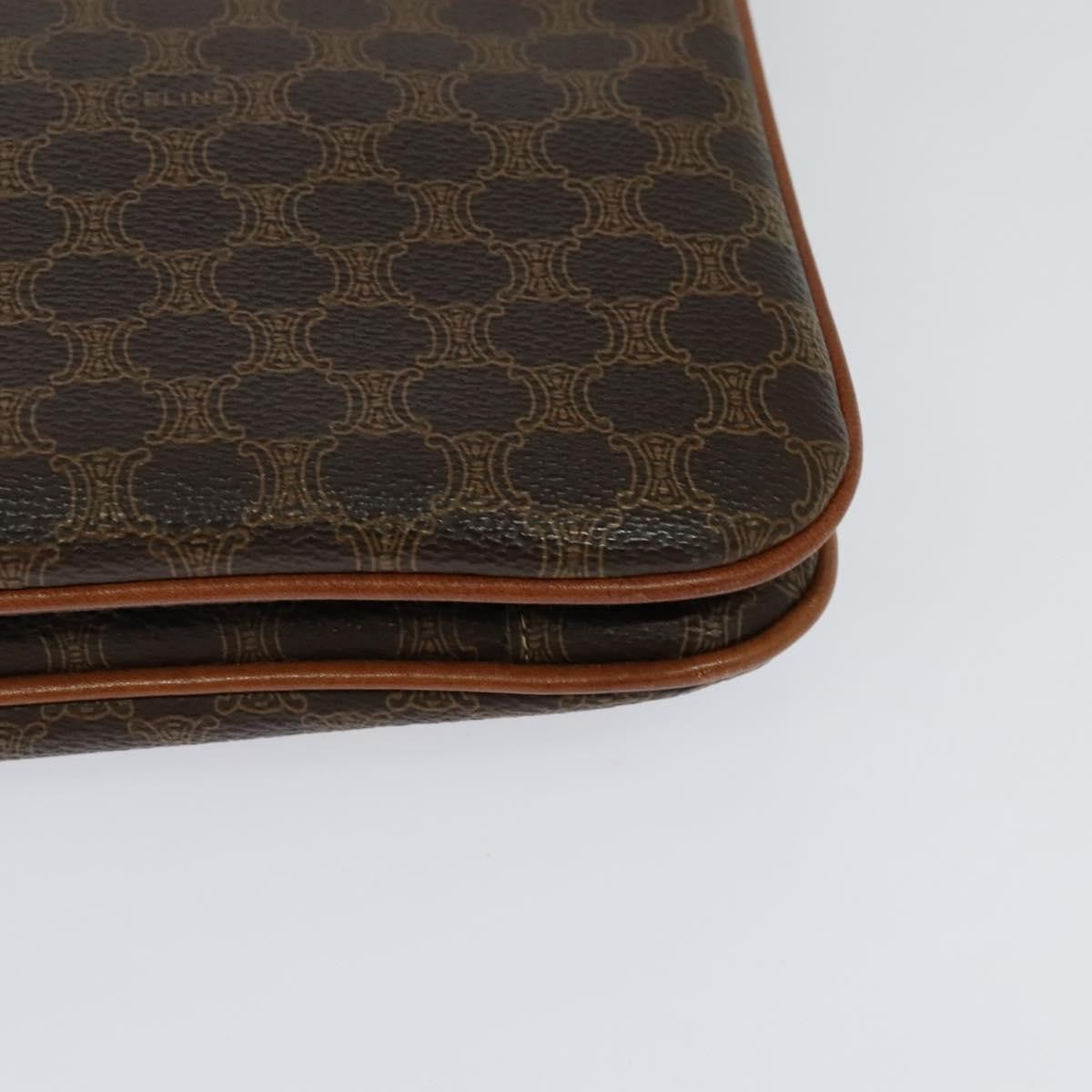 Celine Macadam Shoulder Bag PVC Leather, BROWN, CANVAS, Shoulder bag