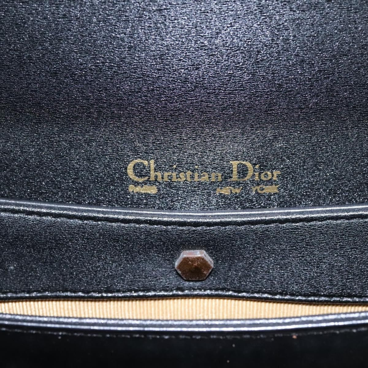 Christian Dior Vintage Shoulder Bag Leather, BLACK, LEATHER, Shoulder bag
