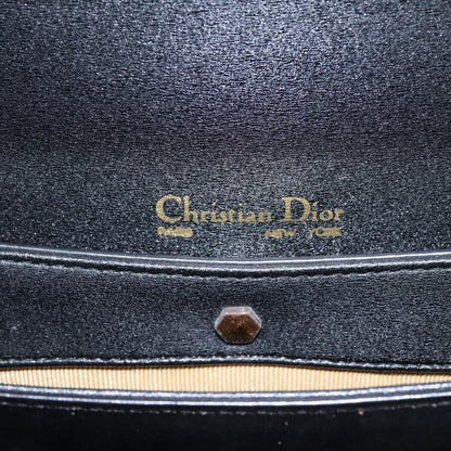 Christian Dior Vintage Shoulder Bag Leather, BLACK, LEATHER, Shoulder bag