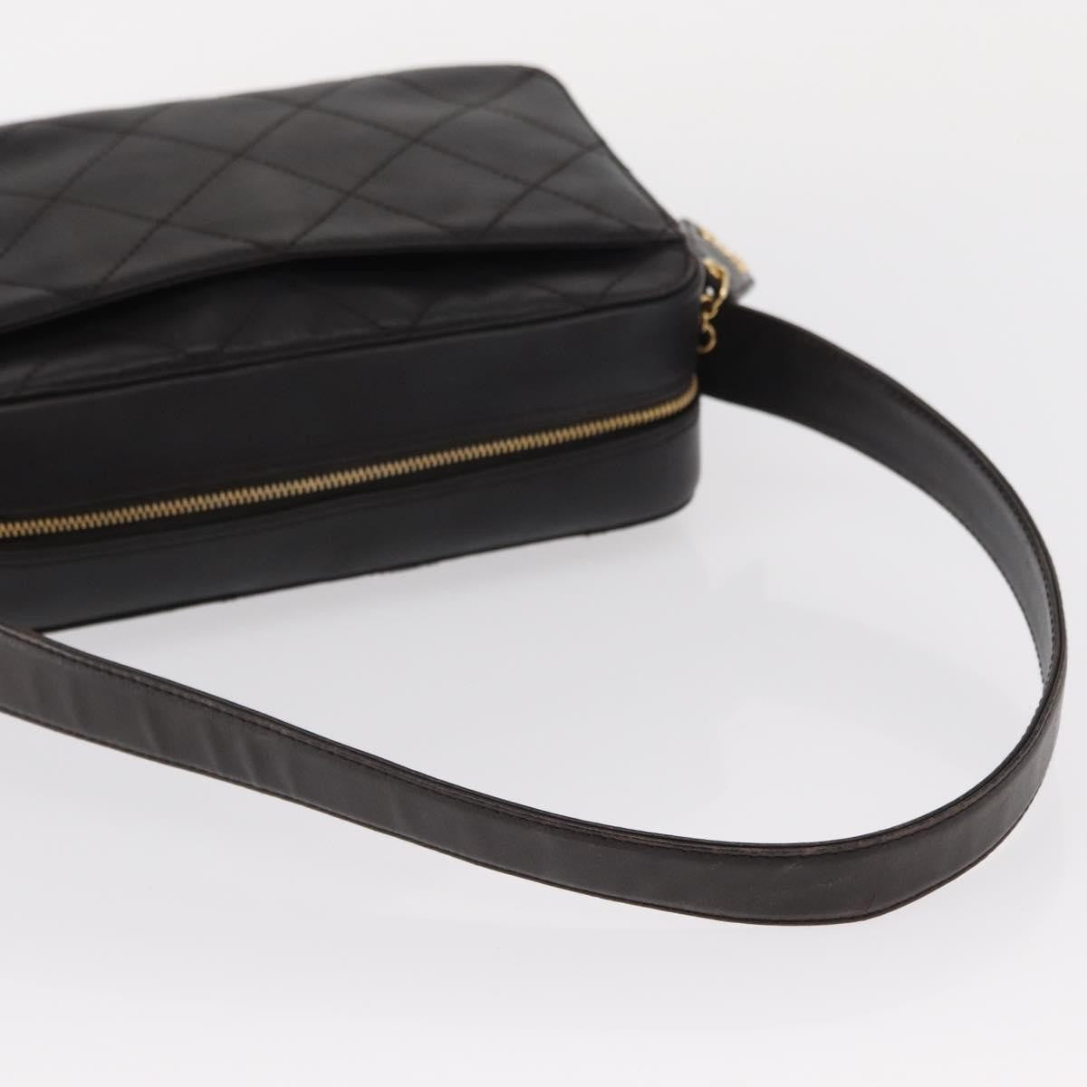 Chanel Vintage Front Pocket Camera Shoulder Bag Leather, BROWN, LEATHER, Shoulder bag