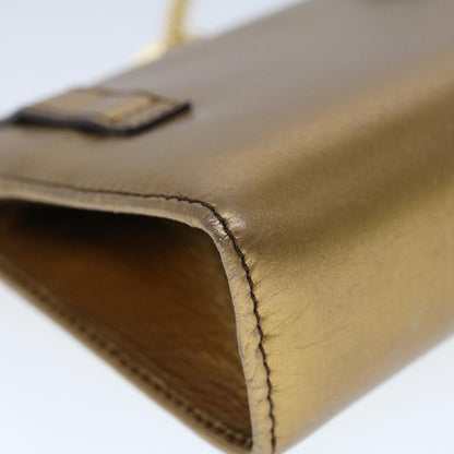 Salvatore Ferragamo Vintage Gancini Chain Shoulder Bag Leather, GOLD, LEATHER, Shoulder bag