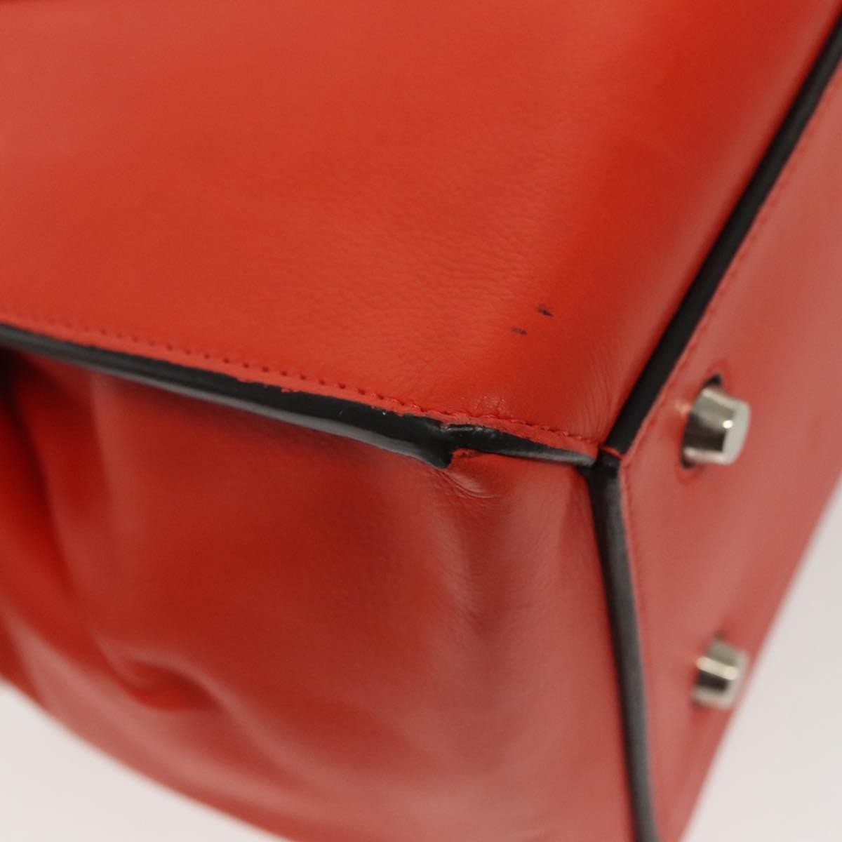 Celine Edge Bag Leather, ORANGE, LEATHER, Handbag