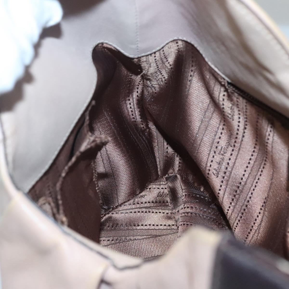 Salvatore Ferragamo Gancini Hobo Leather, BEIGE, LEATHER, Handbag