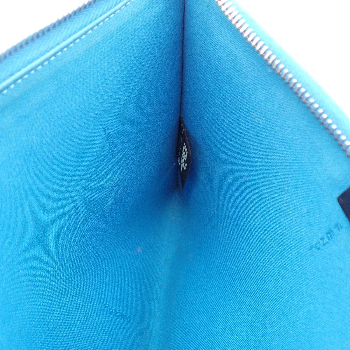 Fendi Monster Clutch Leather, BLUE, LEATHER, Clutche & pouche