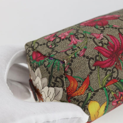Gucci Ophidia Cosmetic Pouch Flora GG Coated Canvas, BEIGE, PVC, Clutche & pouche