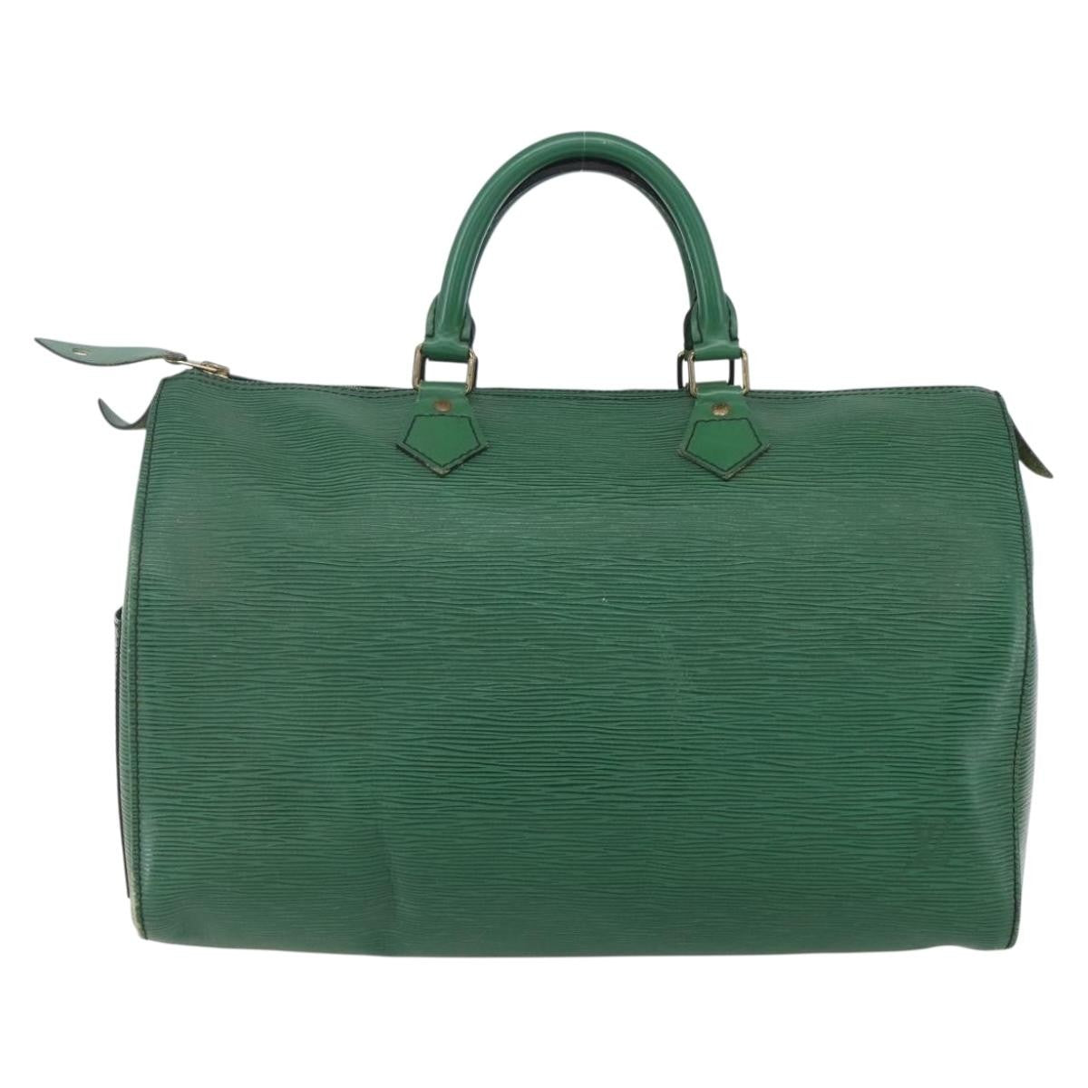 Louis Vuitton Speedy Handbag Epi Leather, GREEN, LEATHER, Handbag