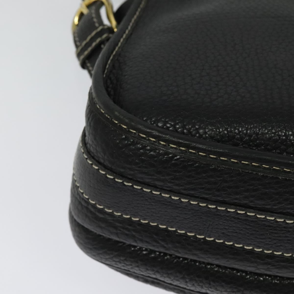 Celine Shoulder Bag Leather, BLACK, LEATHER, Shoulder bag