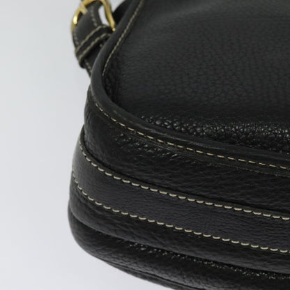 Celine Shoulder Bag Leather, BLACK, LEATHER, Shoulder bag