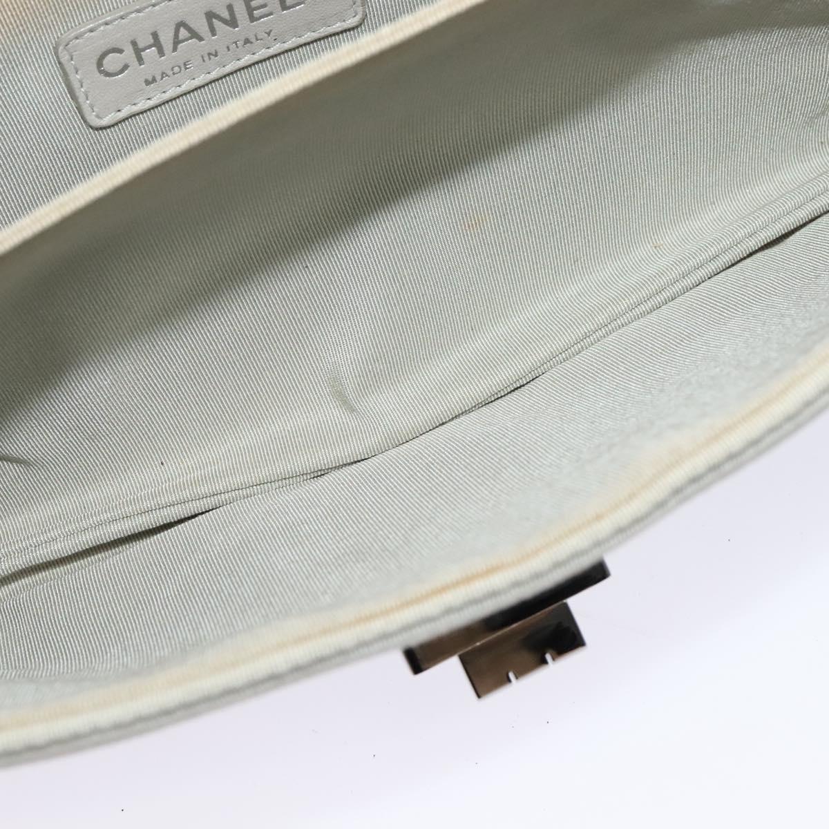 Chanel Mademoiselle Lock Chain Flap Bag Grosgrain, GRAY, NYLON, Handbag