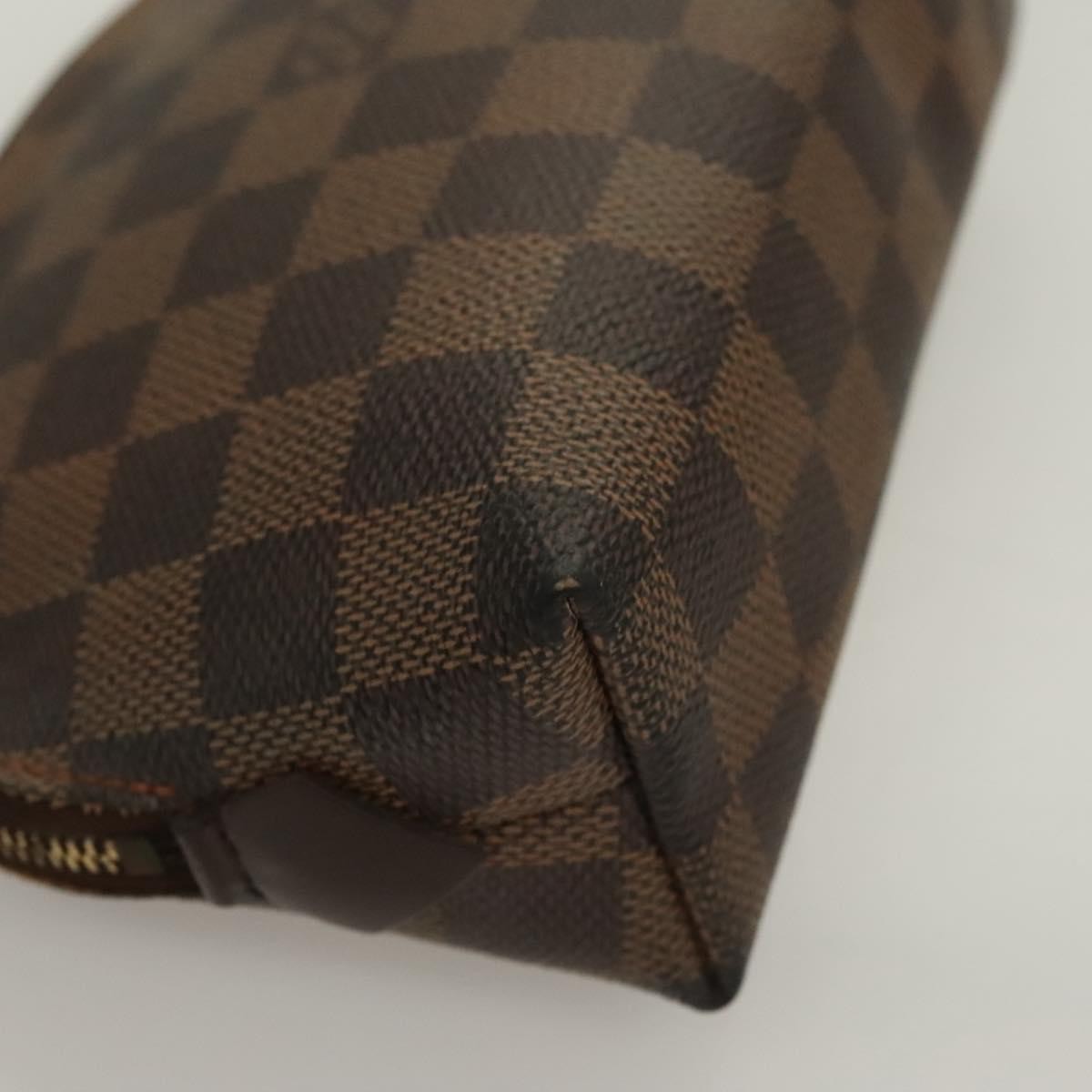 Louis Vuitton Cosmetic Pouch Damier, BROWN, CANVAS, Toiletry Case