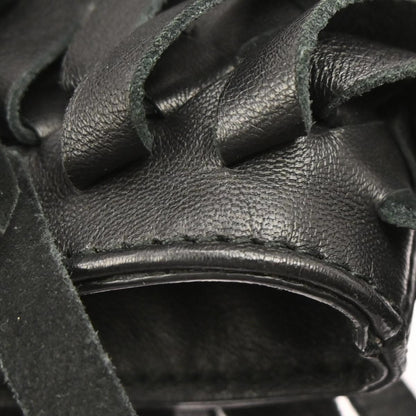 Bottega Veneta Fringe Belt Tote Intrecciato Nappa, BLACK, LEATHER, Tote bag