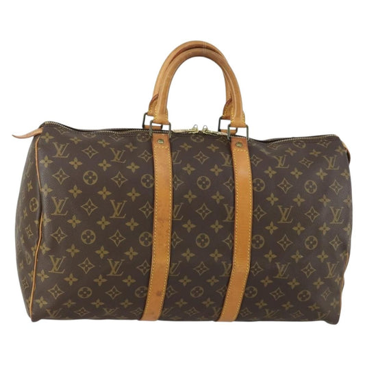 Louis Vuitton Keepall Bag Monogram Canvas, BROWN, CANVAS, Travel bag