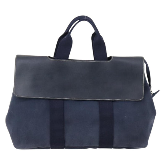 Hermes Valparaiso Bag Toile and Leather, NAVY, CANVAS, Handbag