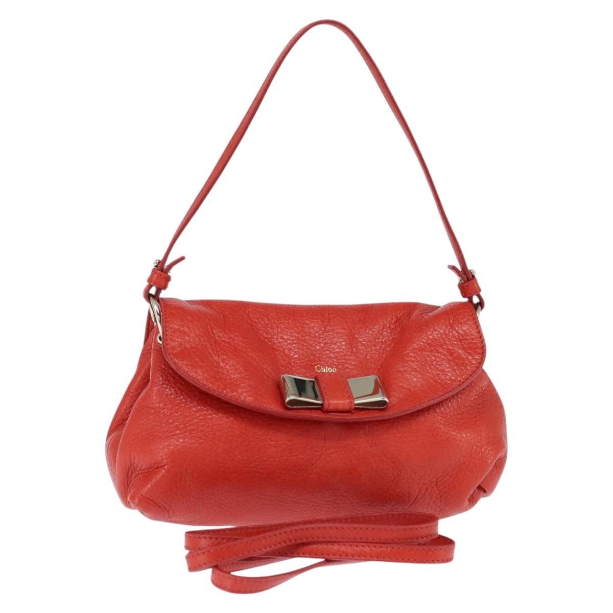 Chloe Lily Shoulder bag Leather, RED, LEATHER, Shoulder bag