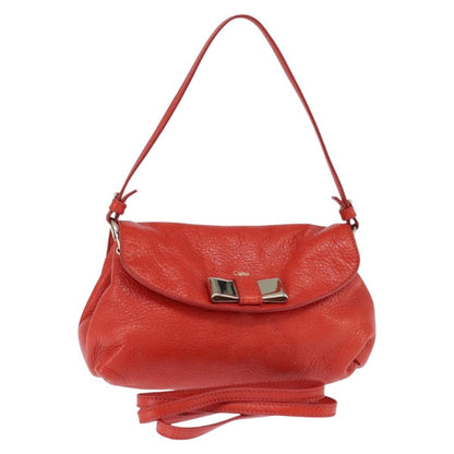 Chloe Lily Shoulder bag Leather, RED, LEATHER, Shoulder bag
