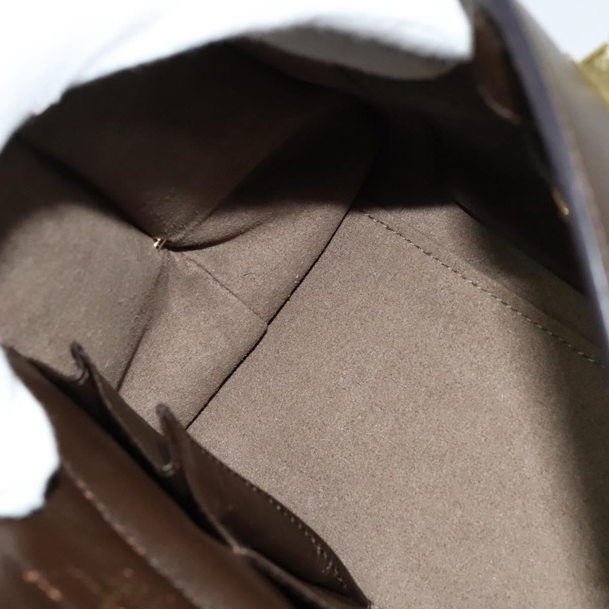 Salvatore Ferragamo Gancini handbag Leather, BROWN, LEATHER, Handbag