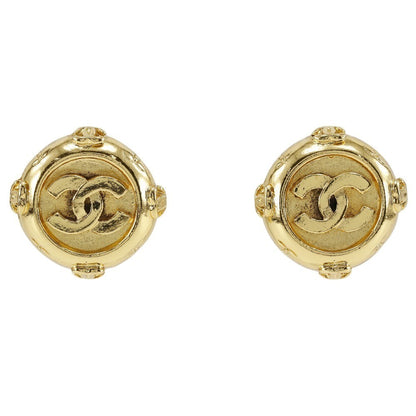 Chanel Vintage CC Clip-On Earrings Metal, GOLD, GOLD_PLATED, Earrings