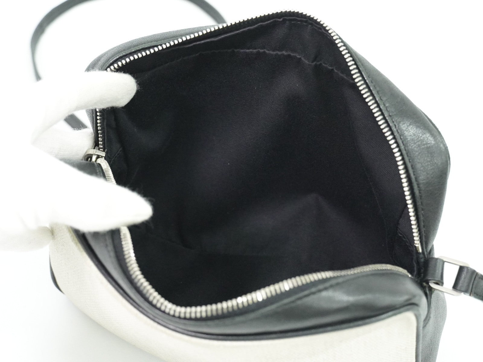 Saint Laurent Lou Camera Bag Canvas and Leather, BEIGE, CANVAS, Shoulder bag