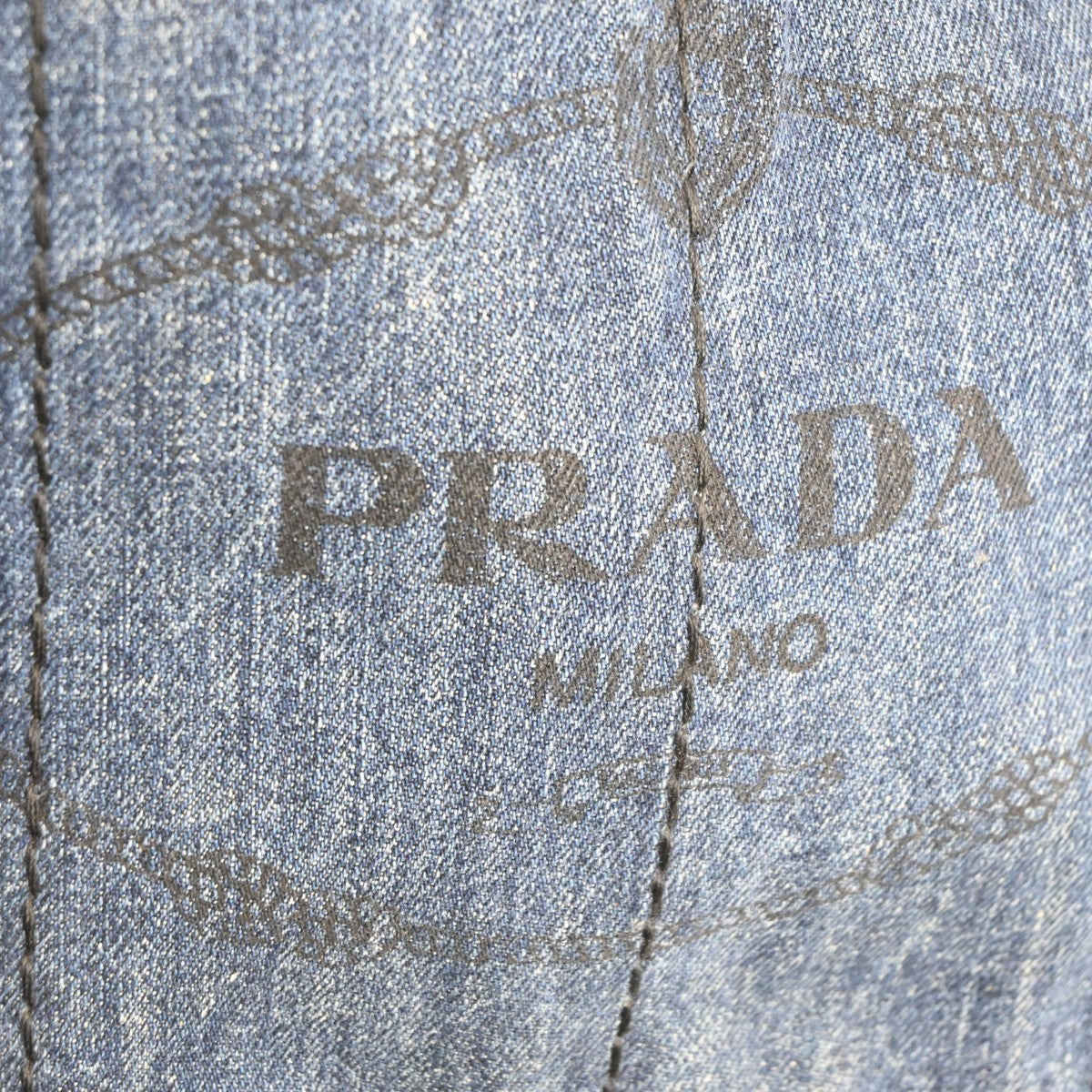 Prada Canapa Convertible Tote Denim, BLUE, DENIM_JEANS, Tote bag