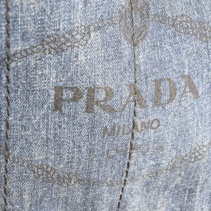 Prada Canapa Convertible Tote Denim, BLUE, DENIM_JEANS, Tote bag