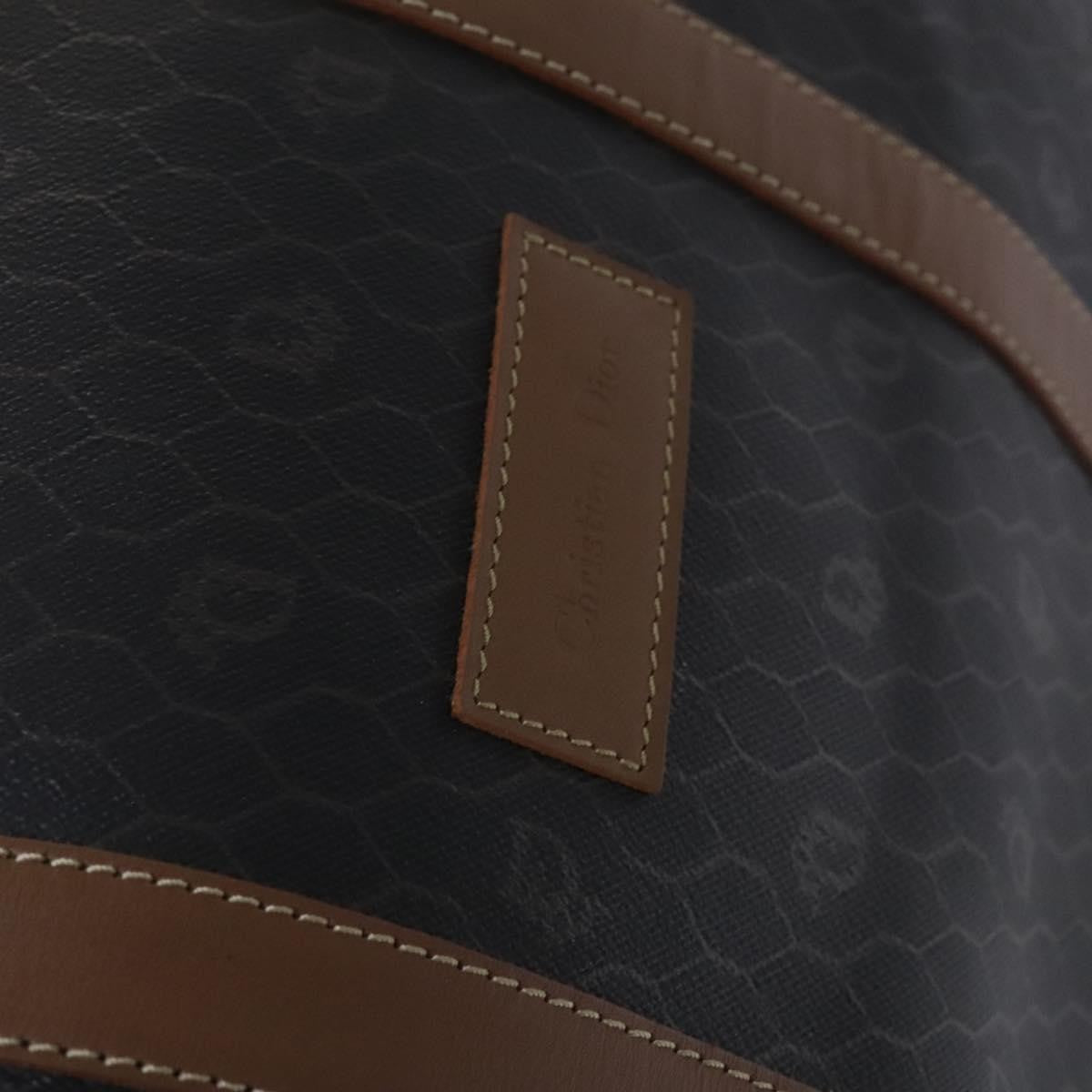 Christian Dior Vintage Honeycomb Handbag Canvas Leather, BLACK, CANVAS, Handbag