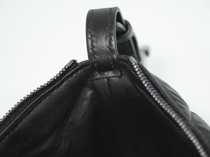 Christian Dior DiorTravel Nomad Pouch Macrocannage Quilt Calfskin, Black, Leather, Clutch