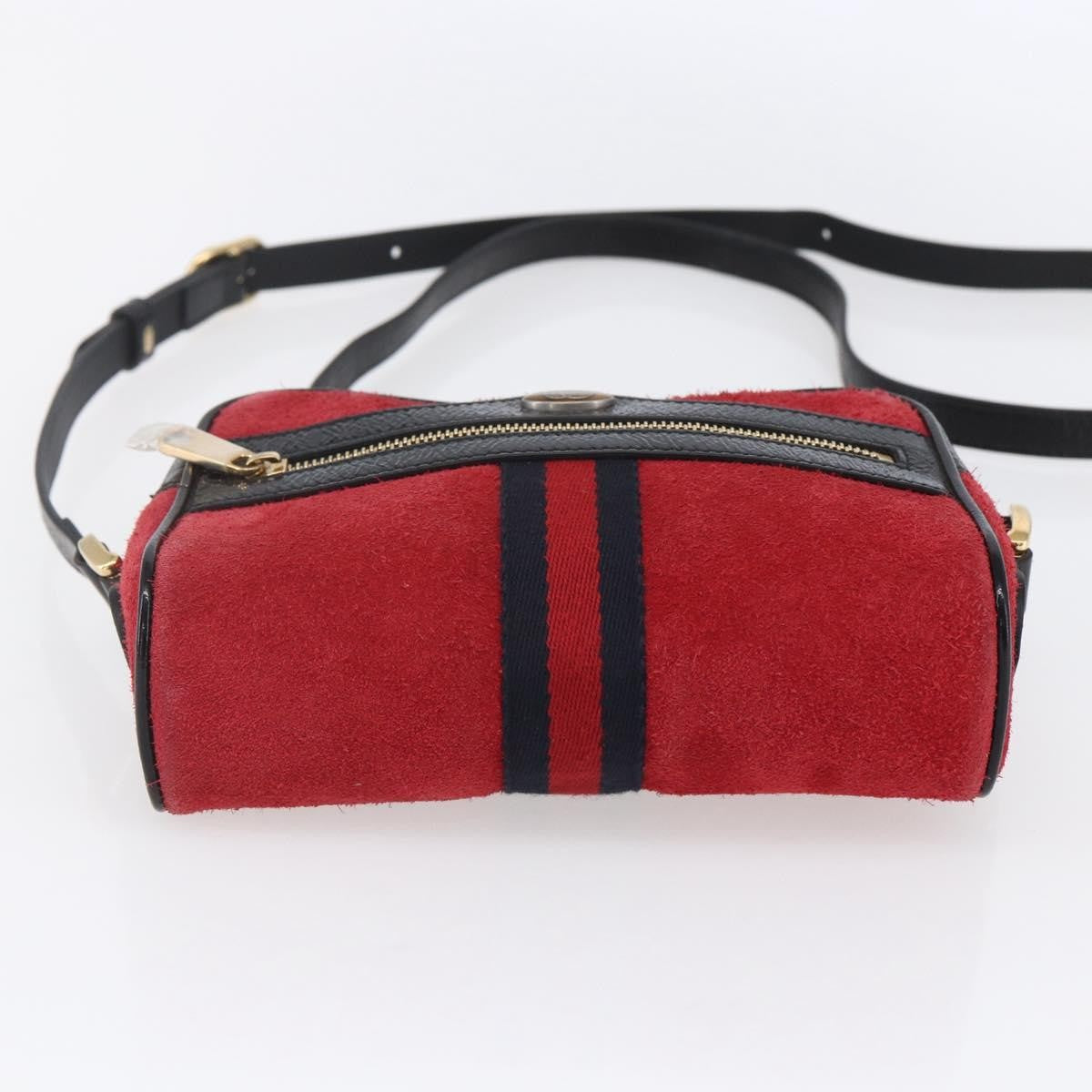 Gucci Ophidia Shoulder Bag Suede, RED, SUEDE, Shoulder bag