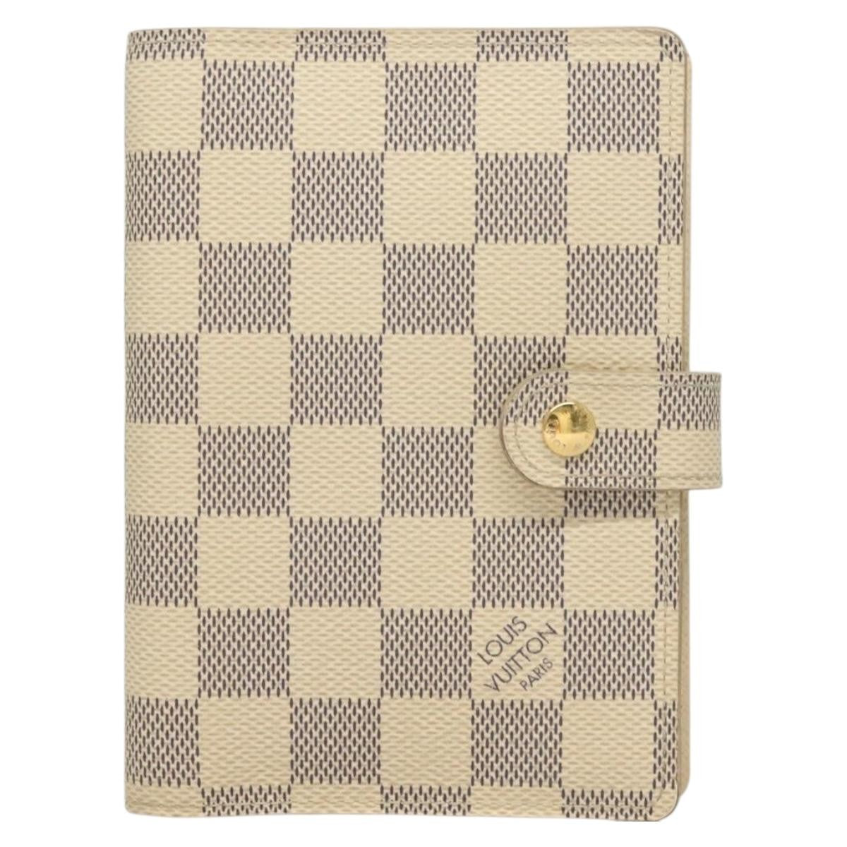 Louis Vuitton Agenda Cover Damier Azur, WHITE, CANVAS, Tech accessory